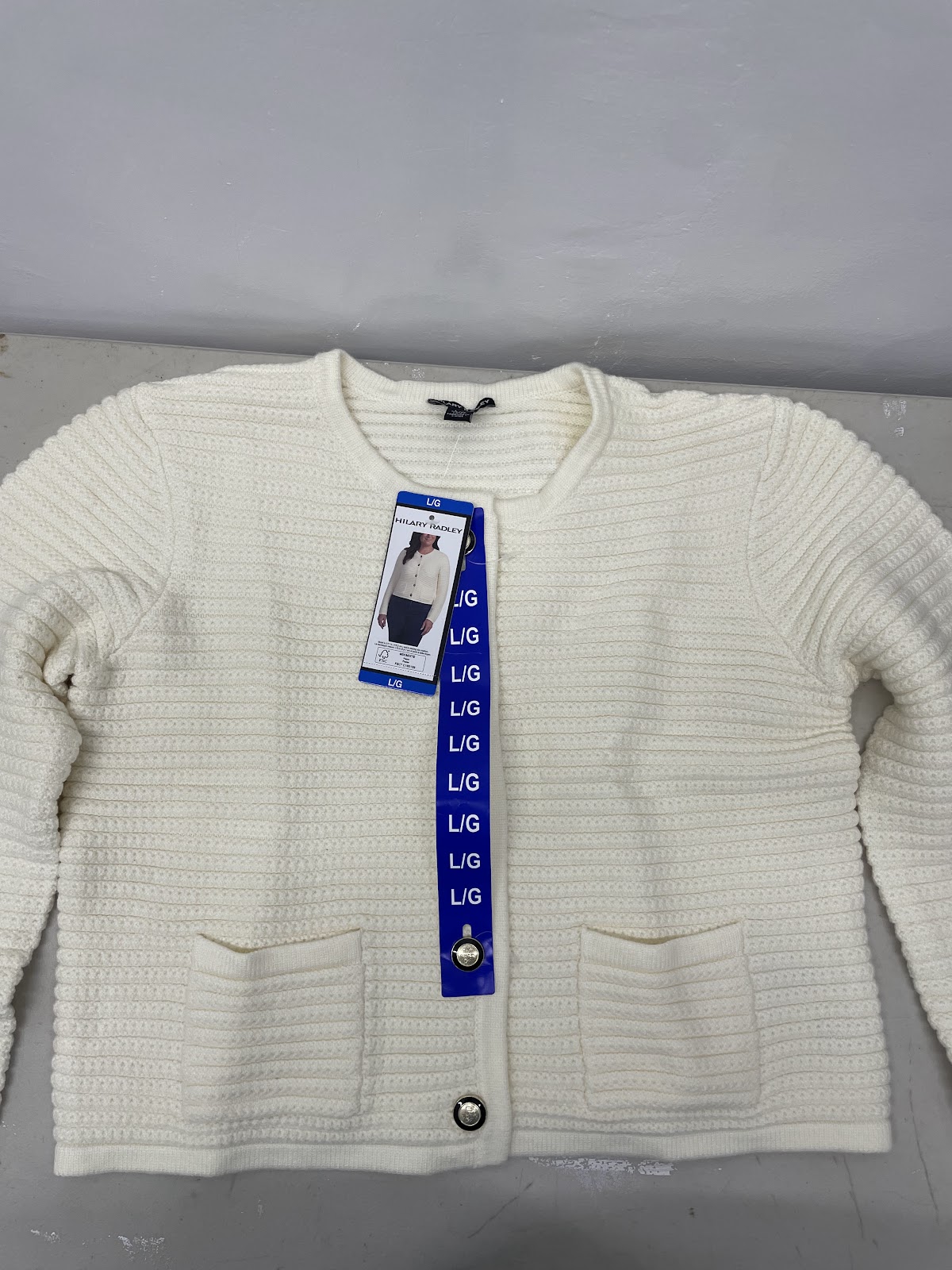 HR Cardigan Cream L #2226