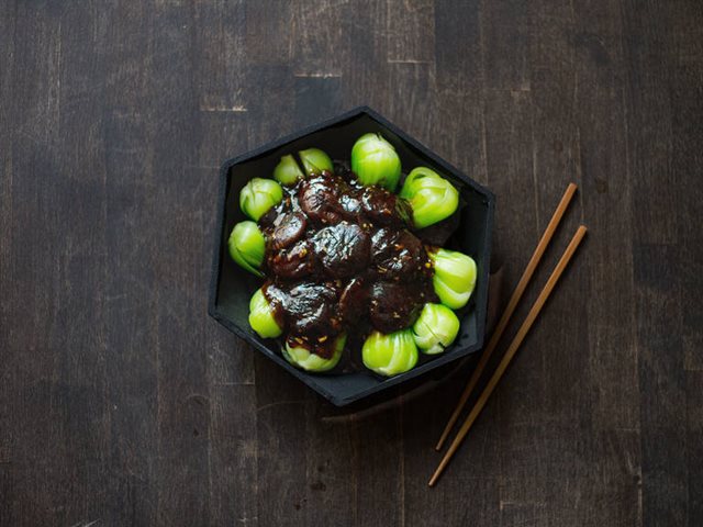 Cải Thìa Luộc Sốt Nấm Hương
