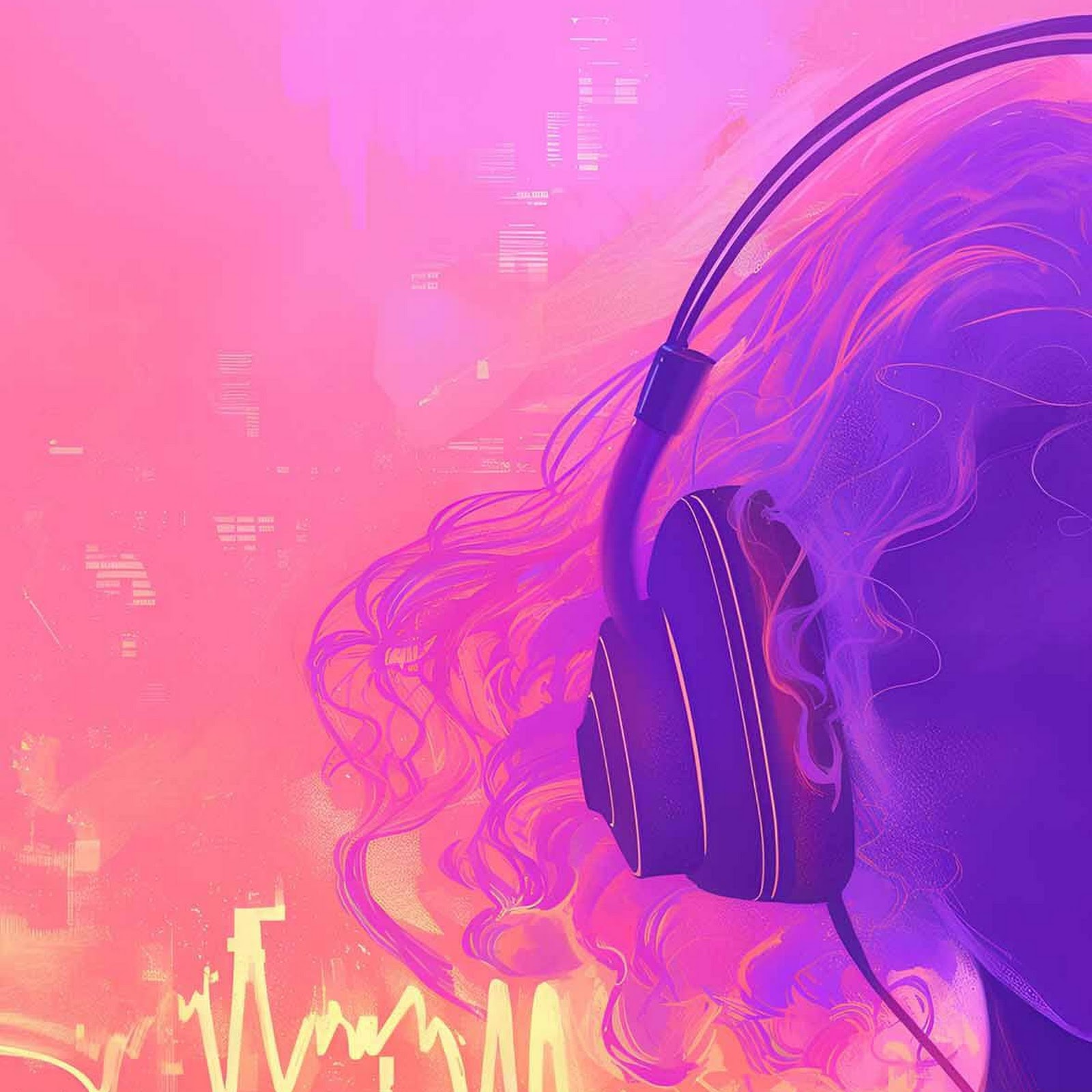 Download Music, Headphones, Illustration, Art Full HD iPhone