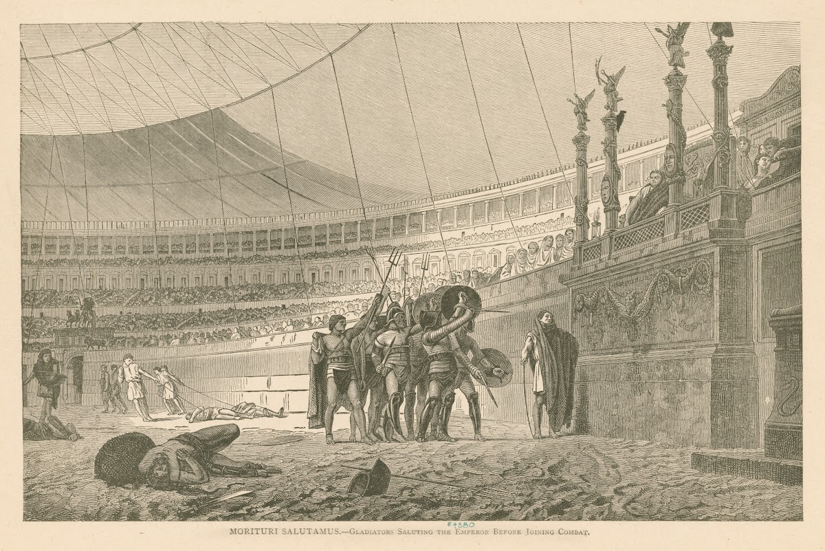 Morituri salutamusGladiators saluting the emperor before joining combat 1859 189