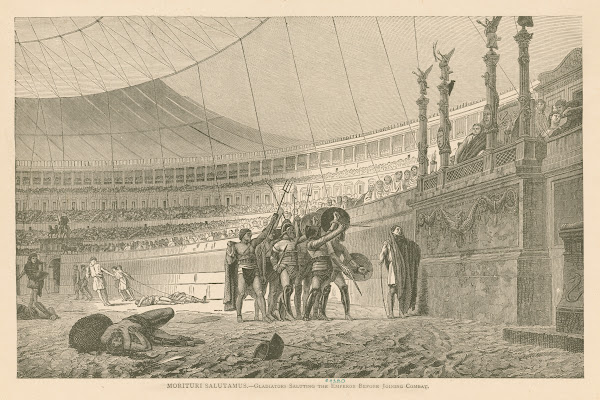 Morituri salutamusGladiators saluting the emperor before joining combat 1859 189