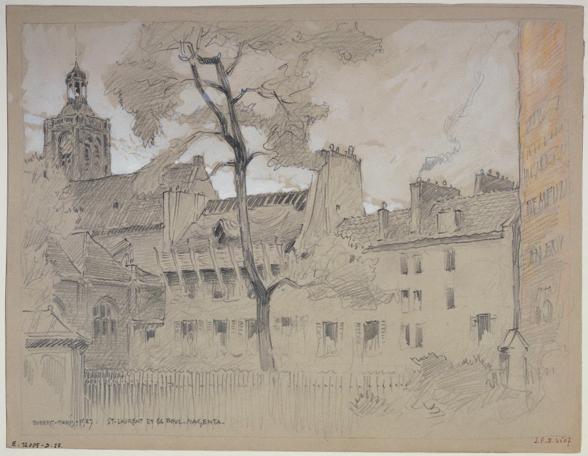 Léglise Saint Laurent et le 66 boulevard Magenta 1926