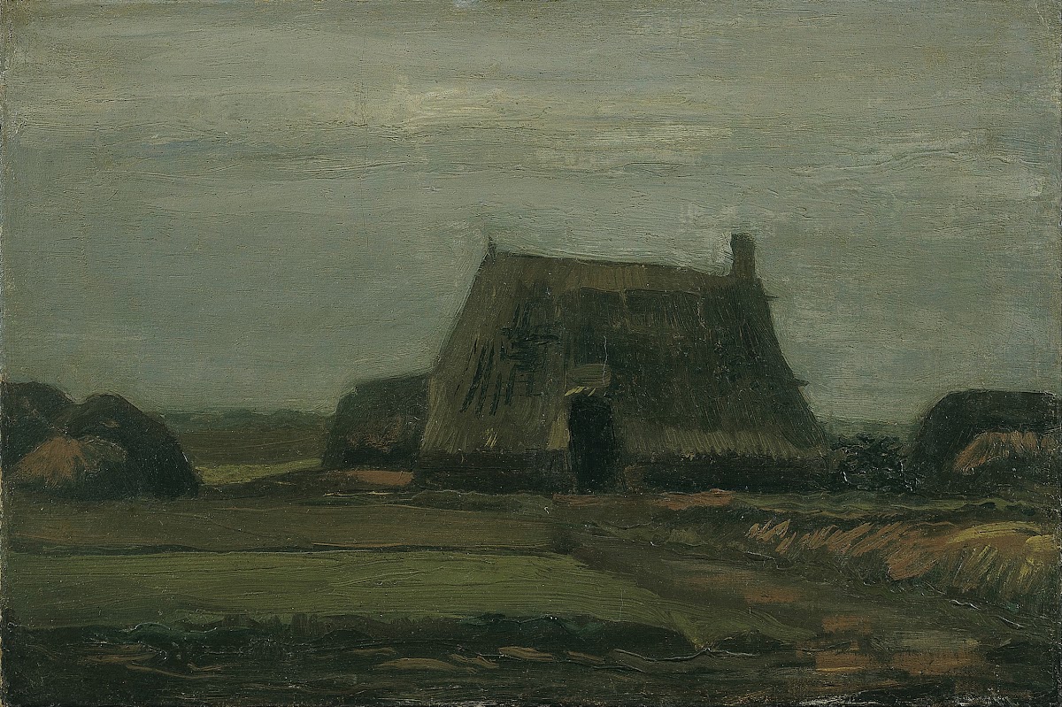 Farm with stacks of peat 1883