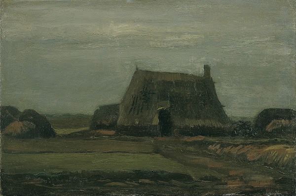 Farm with stacks of peat 1883