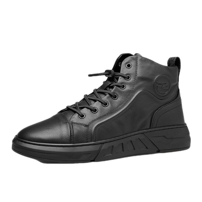 Men's Leather Ankle Boots, Padded Winter Boots