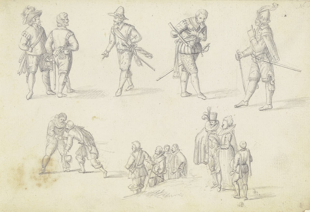 14 Figurenstudien meist Soldaten
