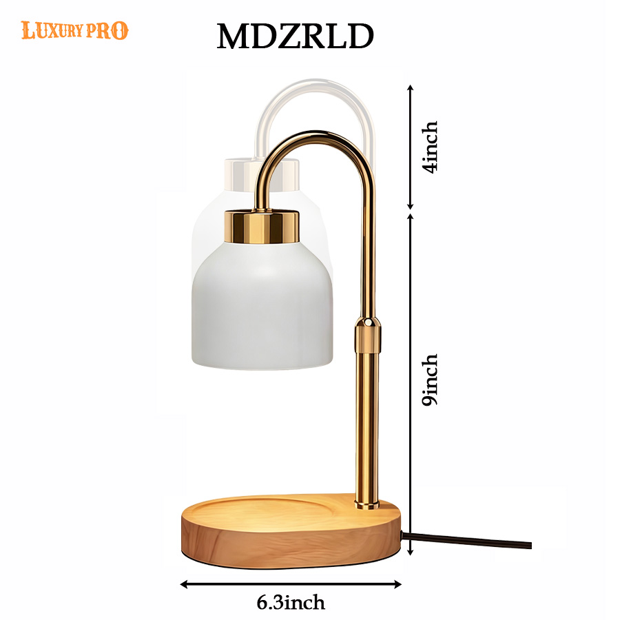 Candle Warmer Lamp with Wooden Base