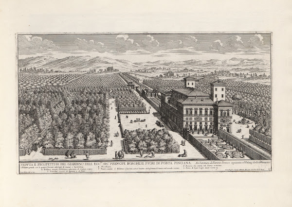 Li giardini di Roma con le loro piante alzate e vedvte in prospettiva Pl14 17th