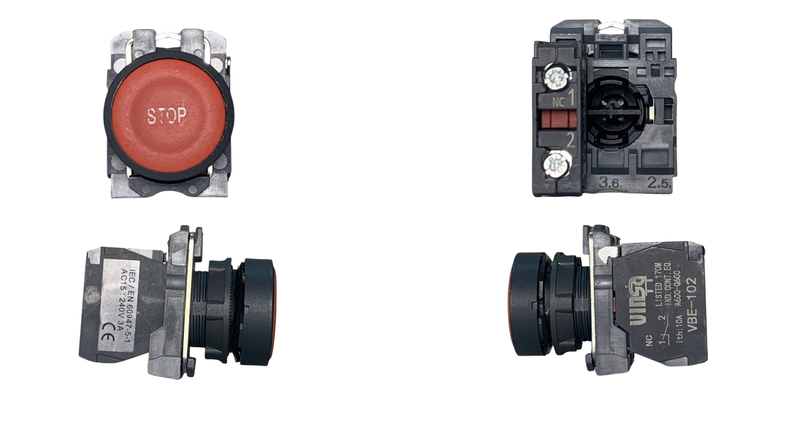 Red Flush Button With "STOP" white Marking