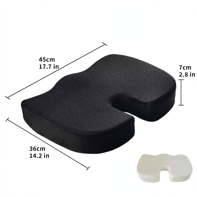 Gel seat cushion with memory foam, 45×36×7 cm