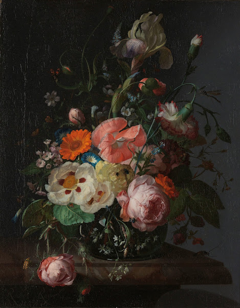 Still Life with Flowers on a Marble Tabletop 1716