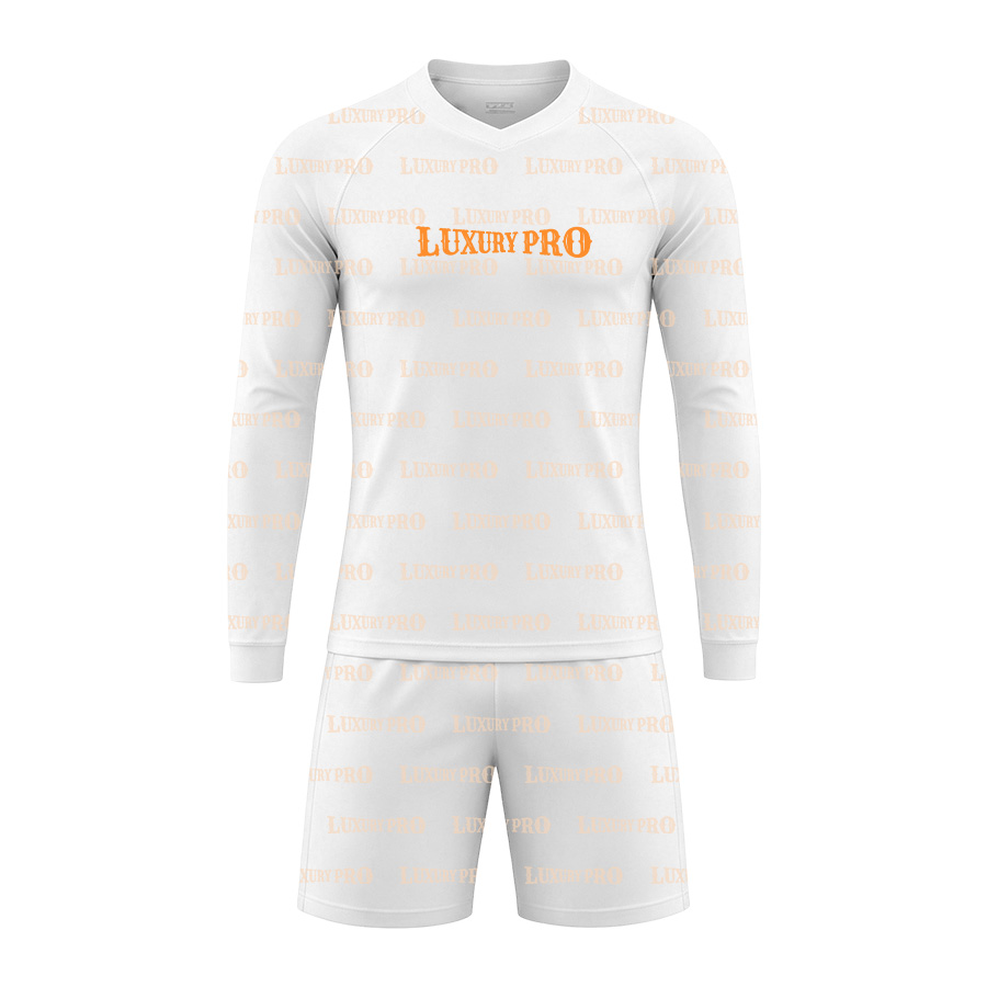AOP MEG Kids Raglan V-Neck Soccer Jersey With Cuffs + MEG Kids Boardshorts