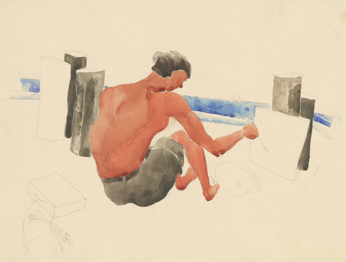 The Artist on the BeachSketching 1996