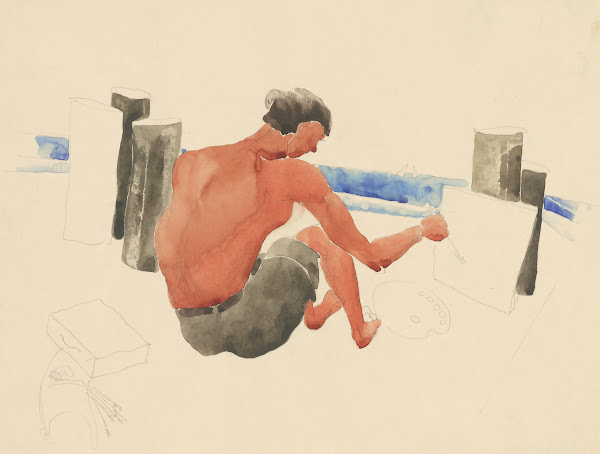 The Artist on the BeachSketching 1996