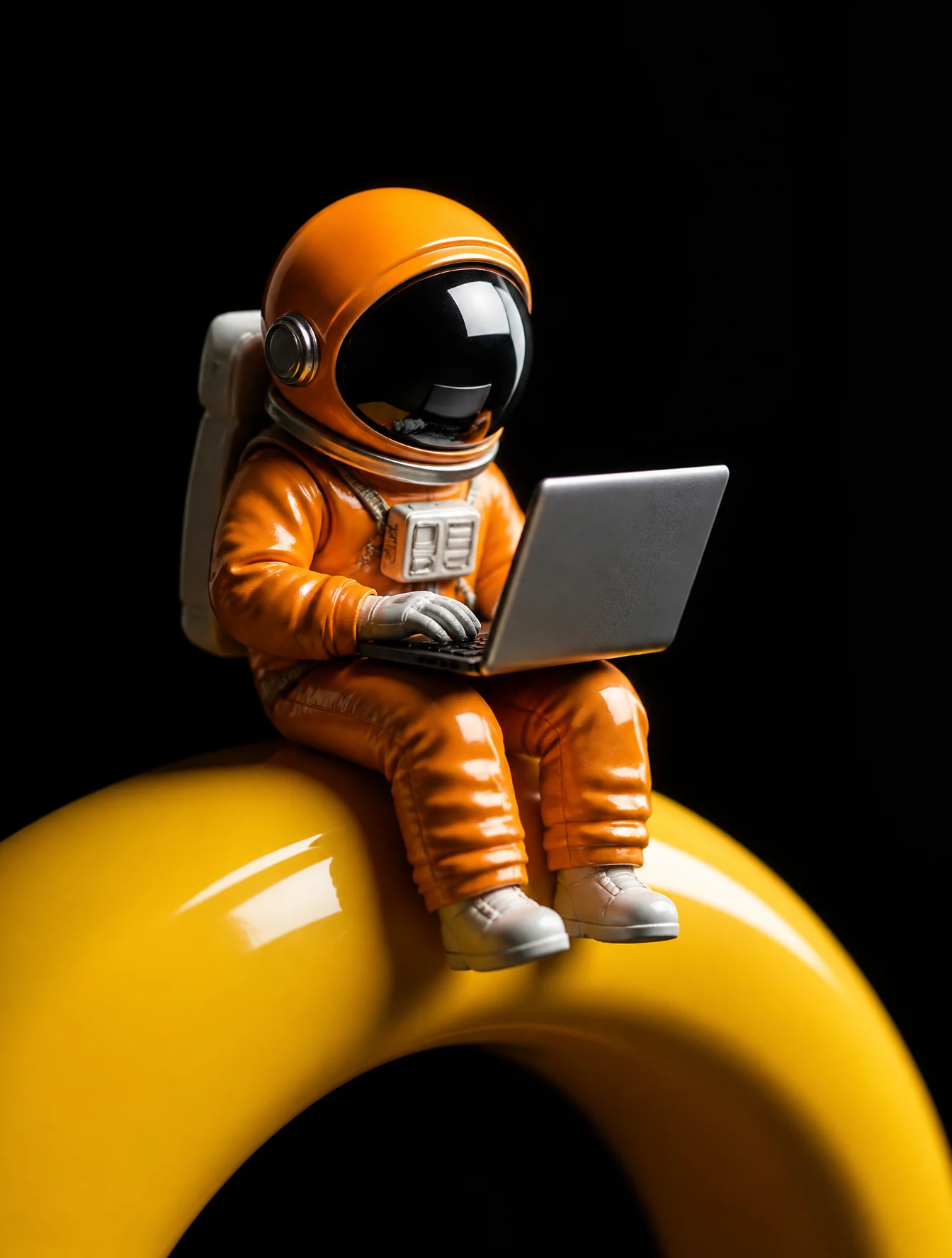 Un astronauta miniatura estilizado en