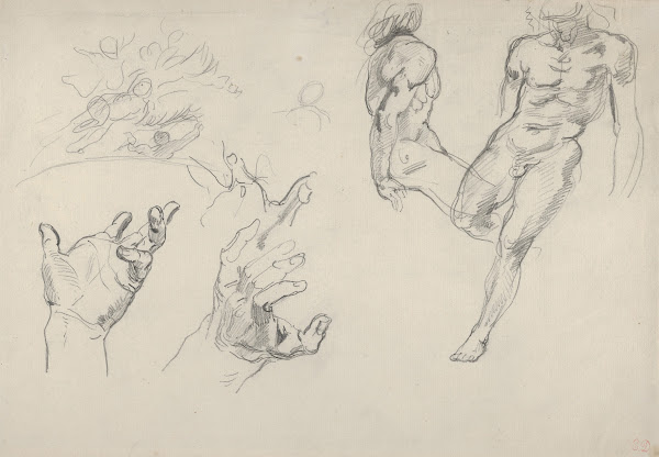 Studies of Hands and Figures for the Salon du Roi Palais Bourbon 183338