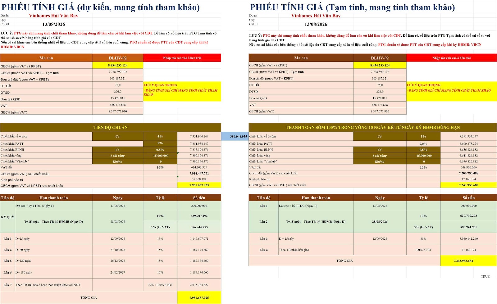 ĐLHV-92 VINHOMES HẢI VÂN BAY