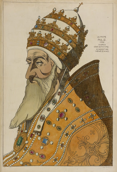 Le Pape Paul III 1536 Daprès une estampe dAgostino Veneziano 1869
