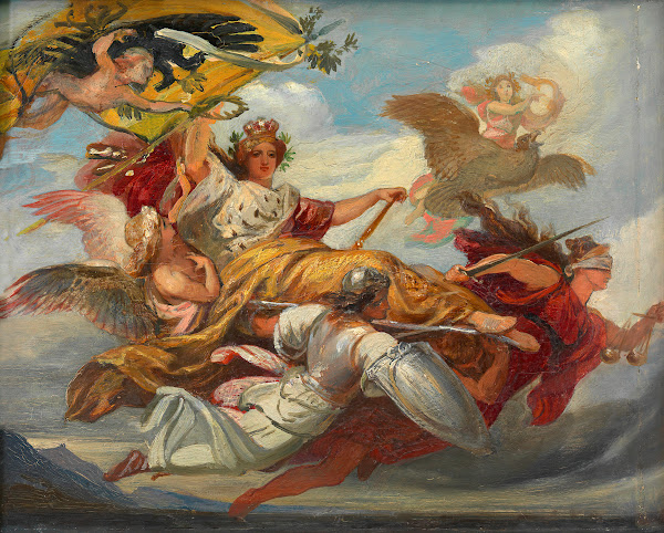 Apotheose der Austria Skizze zu einem Deckenbild im Neuen Rathaus before 1889