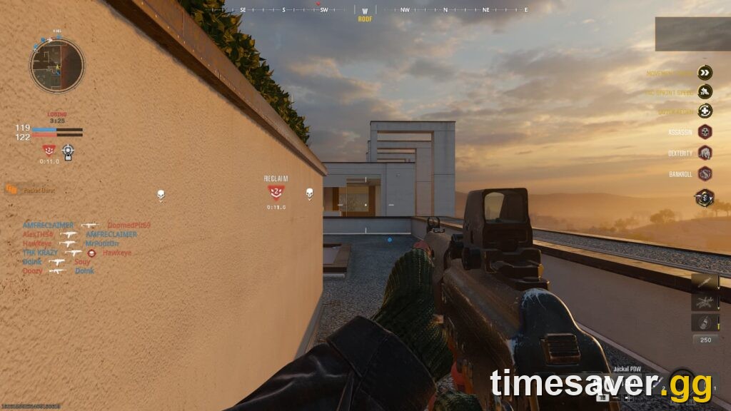 The orange Packet Burst indicator on the left side of the Call of Duty HUD during a multiplayer match
