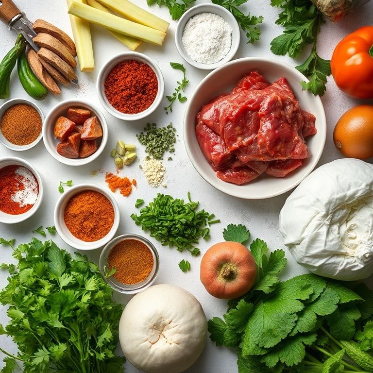 Ingredients for Delicious Spiced Meat Sambusas for Easy Entertaining: Crispy and Flavorful Appetizers