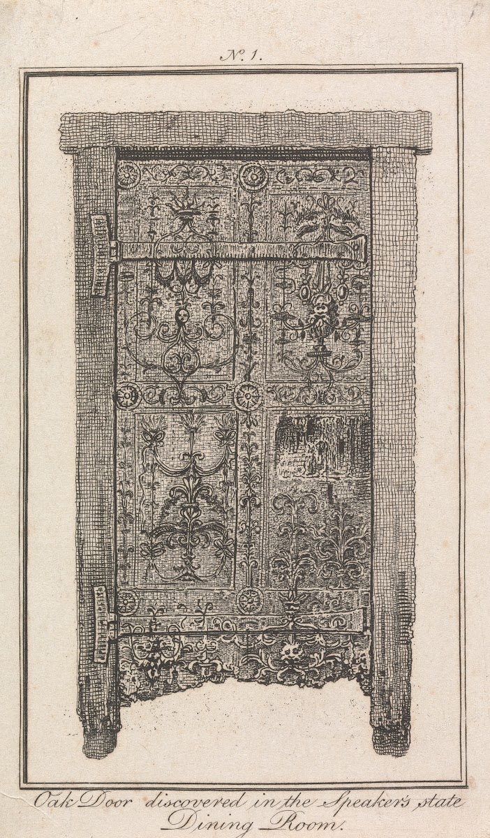 Oak Door Discovered in the Speakers State Dining Room 1806