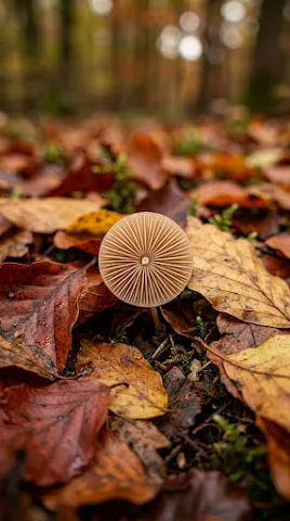 Autumn Mushroom Gills Macro