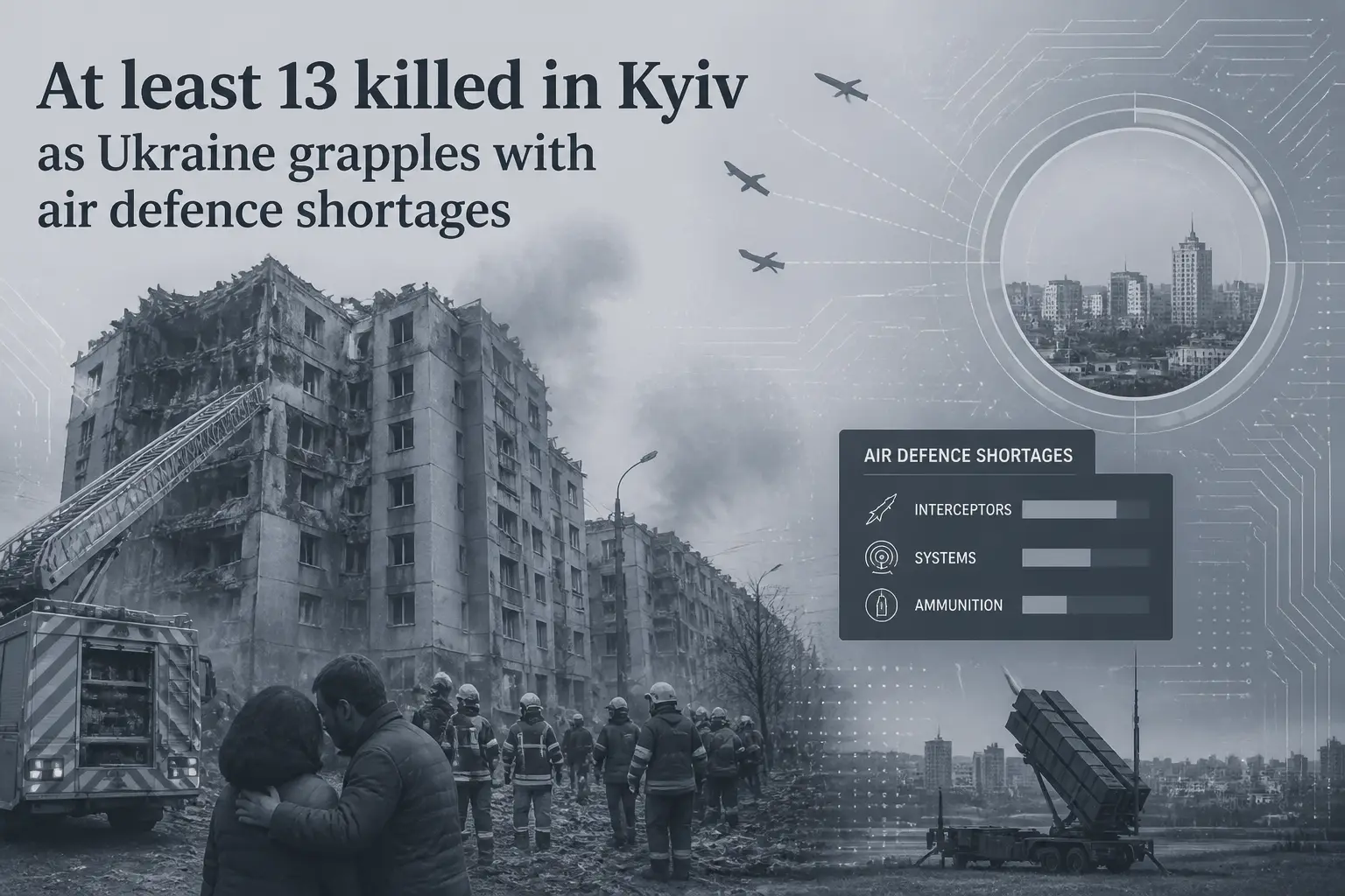 Editorial image for At least 13 killed in Kyiv as Ukraine grapples with air defence shortages