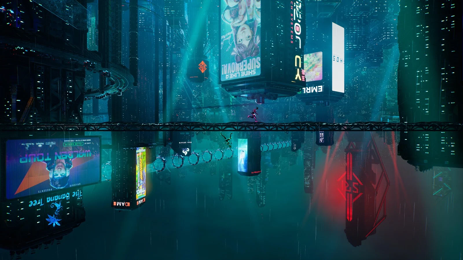 Miles Morales Diving In City - Digital Comic Art 5K Wallpaper (5120x2880)