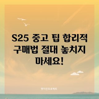 s25중고, 중고폰 구매, 합리적 구매 팁, 중고폰 관리, 스마트폰 중고시장