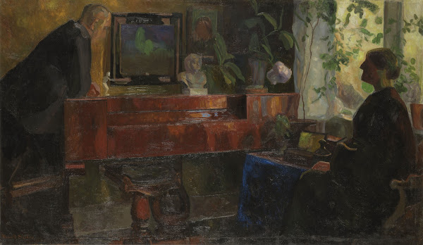 Interior with the Artists Oluf and Kris Wold Torne 1900 1904