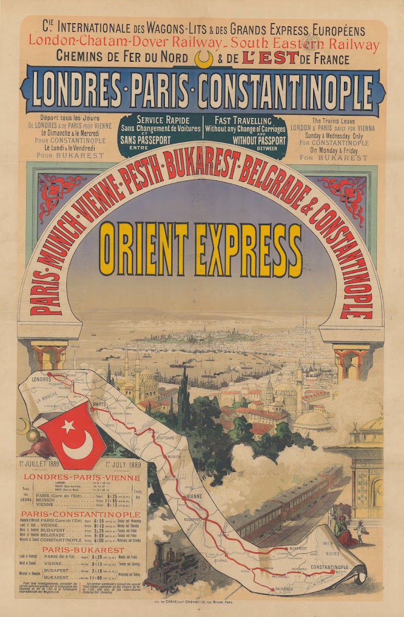 1888 Orient Express advertisement  Londres Paris Constantinople 1888