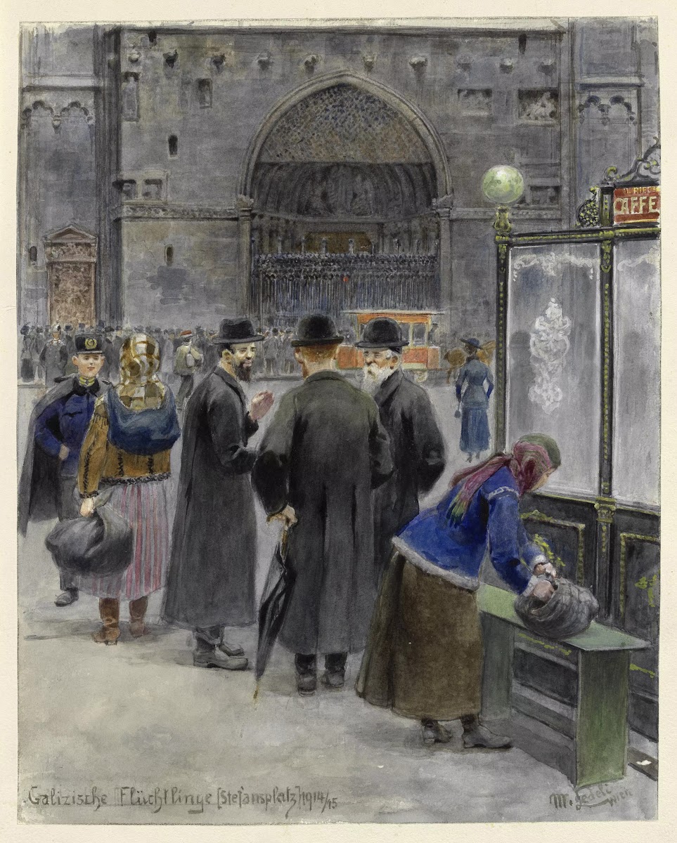 Galizische Flüchtlinge Stefansplatz 1914 1915