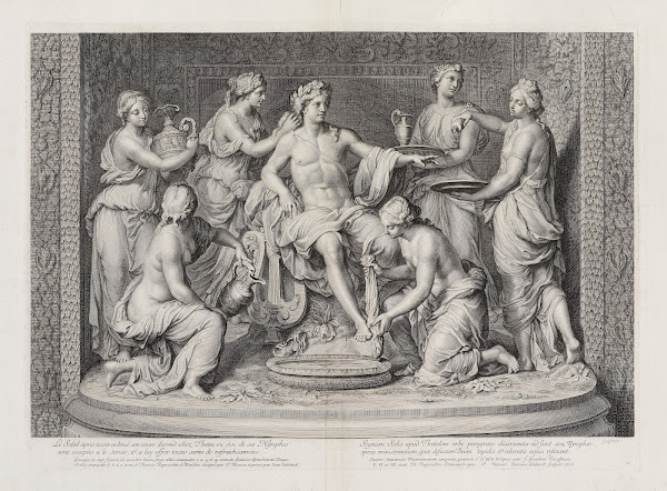 The Sun Having Completed Its Course Descends By Thetis Where Six Of Her Nymphs A