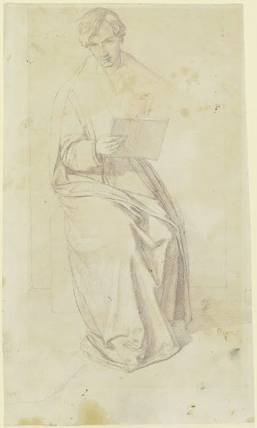 Selbstbildnis Als Ganzfigur Mit Zeichenbrett 1843