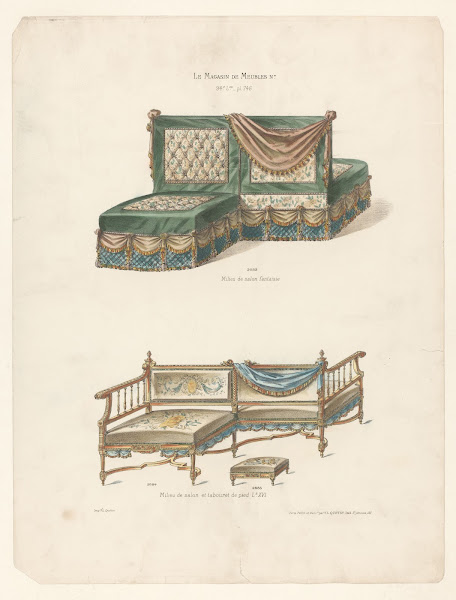 Milieu de salon fantaisie Milieu de salon et tabouret de pied Ls XV 1832   1904