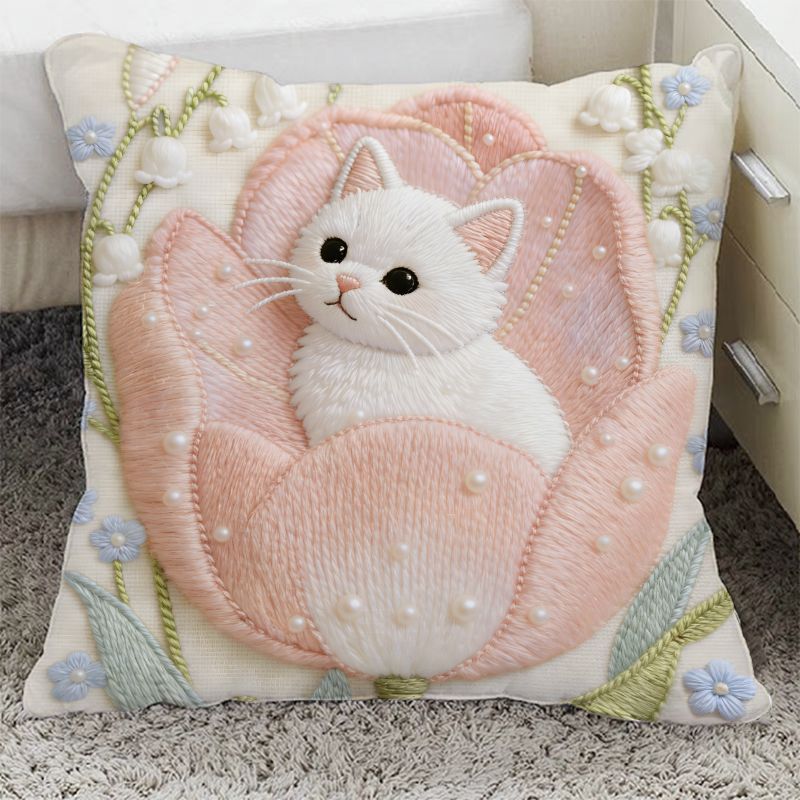 Decorative pillow with flocked fabric, 40–45 cm