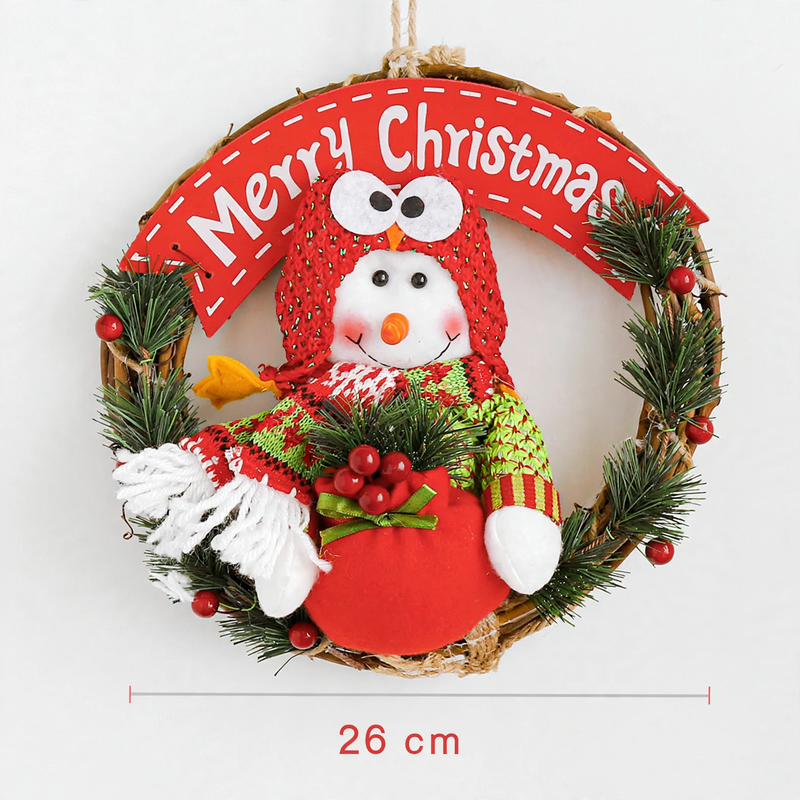 Wooden Christmas wreath with figures
