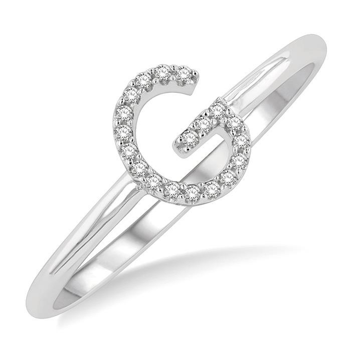 Block 'G' Initial Diamond Ring 365D9DHTSWG-G