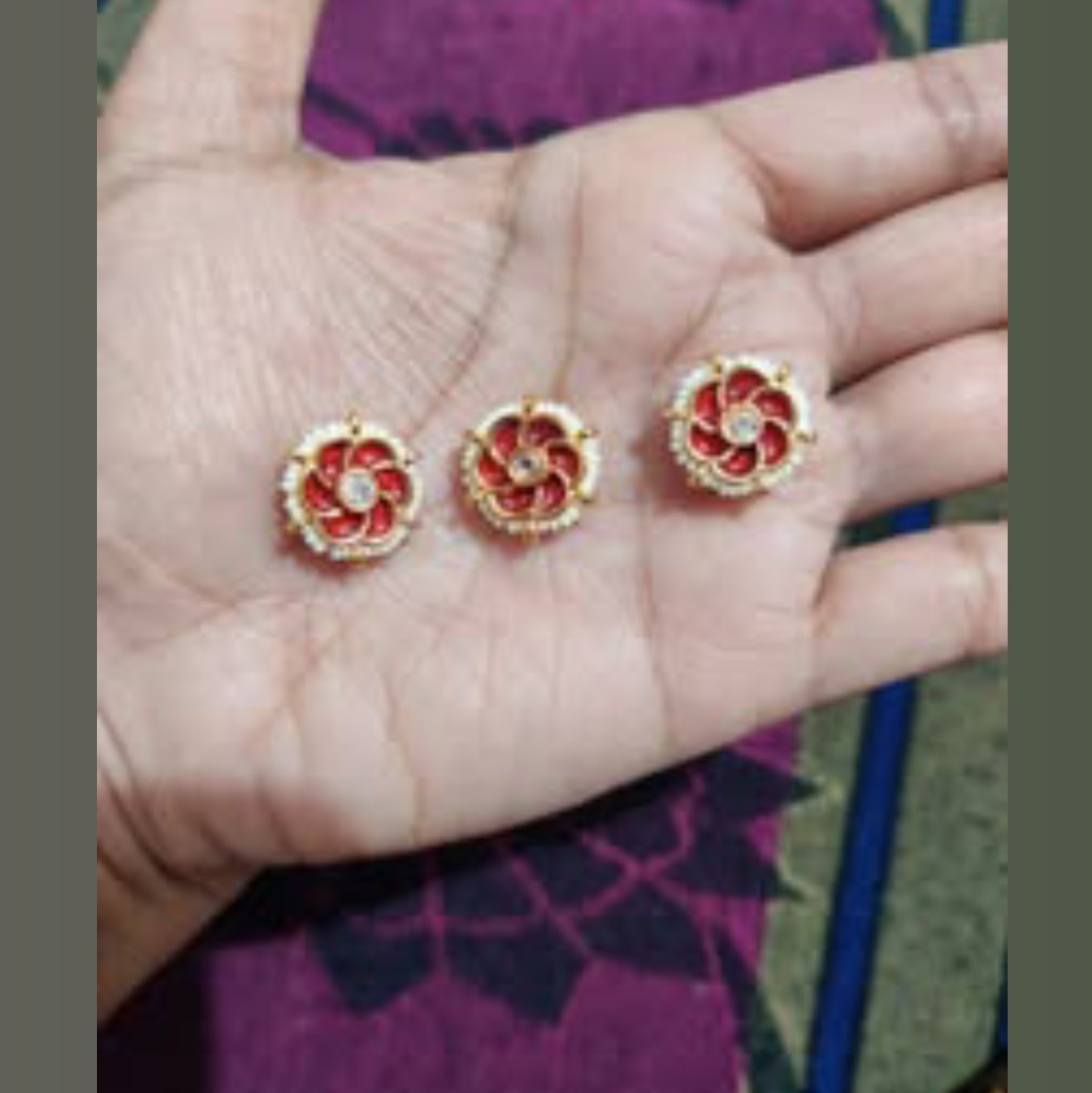 B19-Red Meena Round (Pack Of 3)