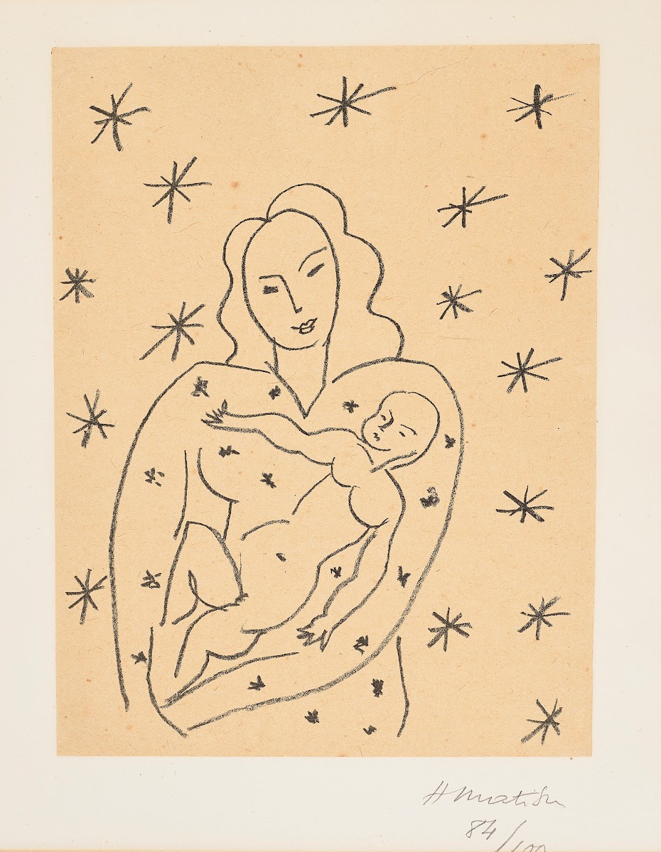 Vierge et enfant sur fond étoilé 1950 1951