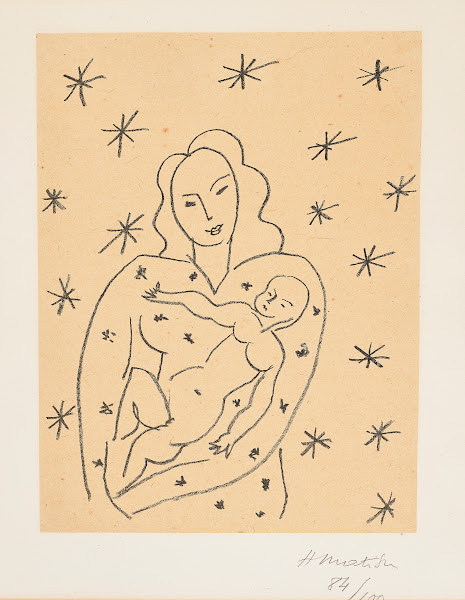 Vierge et enfant sur fond étoilé 1950 1951