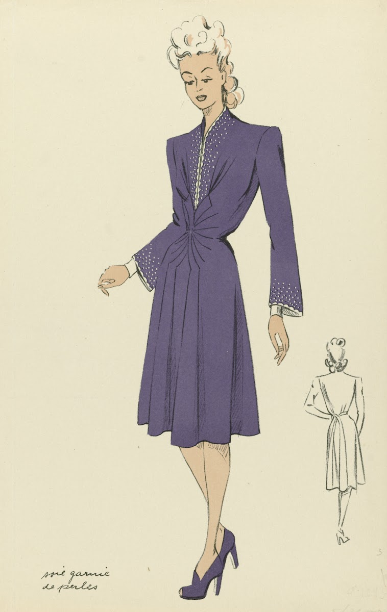 Soie garnie de perles 1943