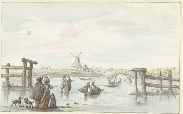 Wintergezicht op het Zwarte Water bij Zwolle 1661   1693
