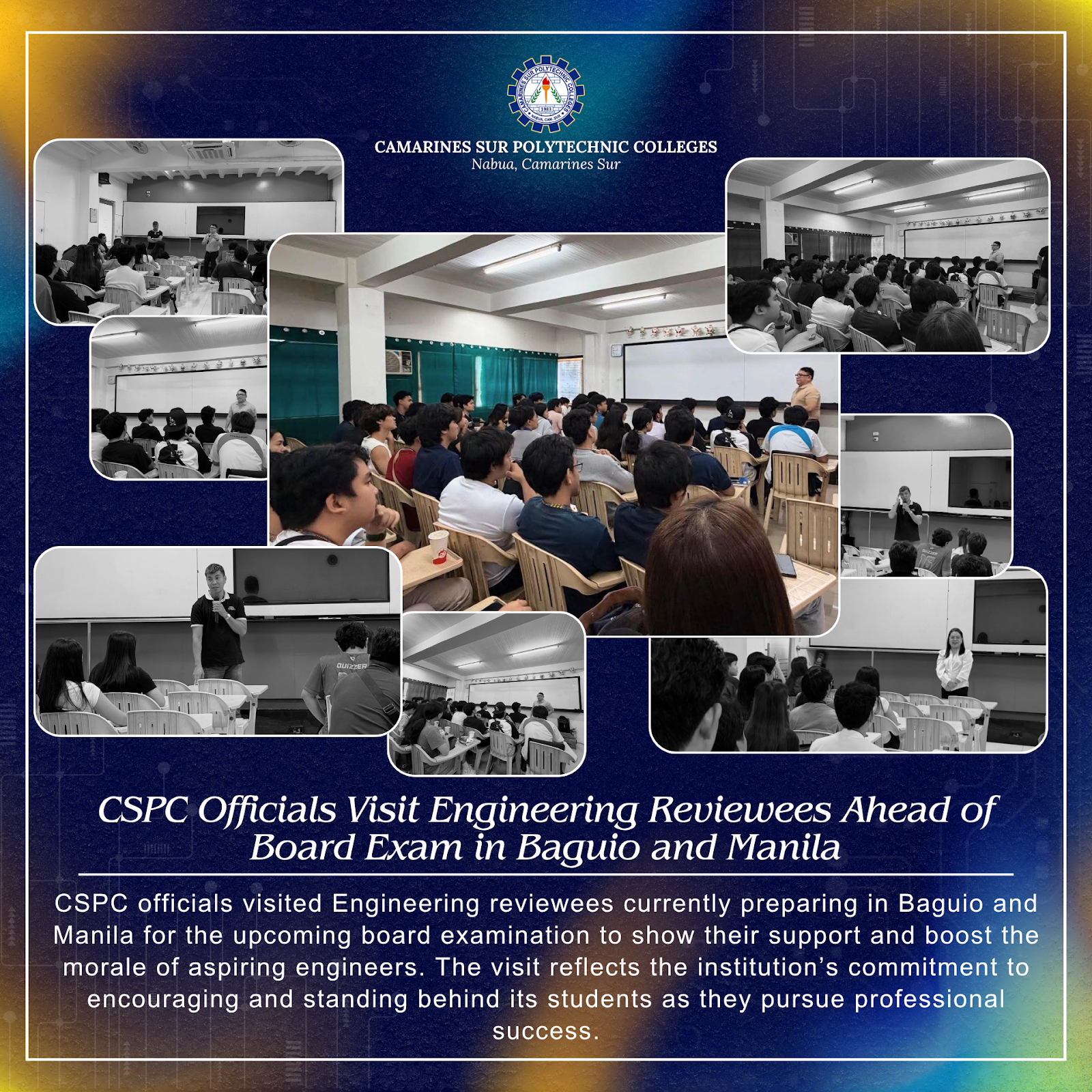 𝗖𝗦𝗣𝗖 𝗢𝗳𝗳𝗶𝗰𝗶𝗮𝗹𝘀 𝗩𝗶𝘀𝗶𝘁 𝗘𝗻𝗴𝗶𝗻𝗲𝗲𝗿𝗶𝗻𝗴 𝗥𝗲𝘃𝗶𝗲𝘄𝗲𝗲𝘀 𝗔𝗵𝗲𝗮𝗱 𝗼𝗳 𝗕𝗼𝗮𝗿𝗱 𝗘𝘅𝗮𝗺 𝗶𝗻 𝗕𝗮𝗴𝘂𝗶𝗼 𝗮𝗻𝗱 𝗠𝗮𝗻𝗶𝗹𝗮