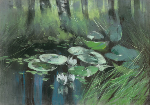 Teich in der Mark mit Seerosen 1902