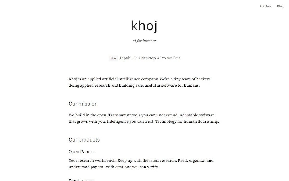 Captura de Khoj