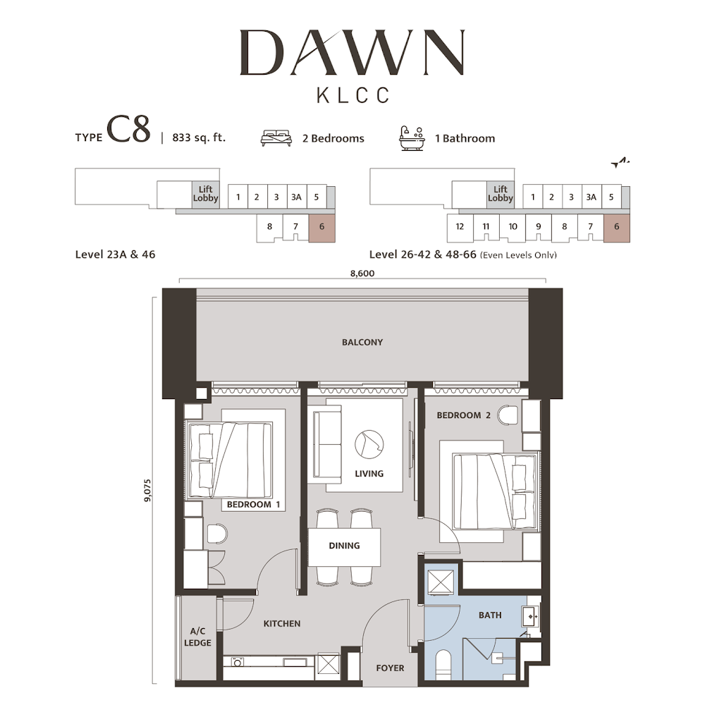 DAWN KL City Centre 户型图