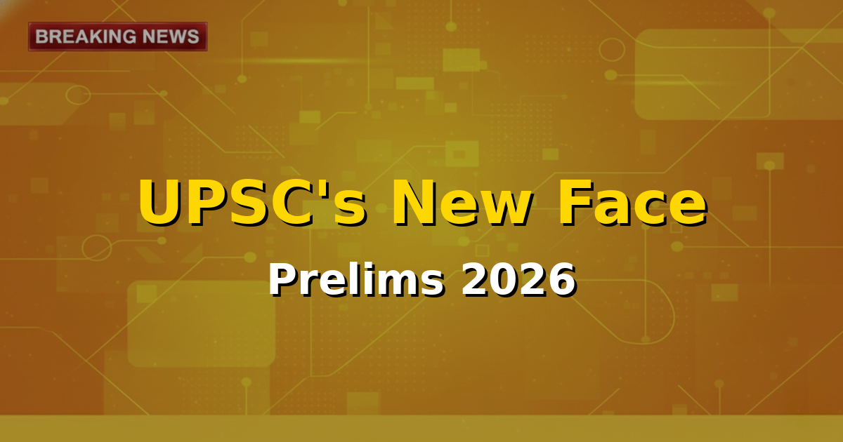 Image depicting a UPSC exam hall with a candidate undergoing face authentication on a digital device.