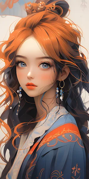 Ai Art, Women, Digital Art, Long Hair, Earring 4K Wallpaper Background